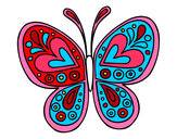 Dibujo Mandala mariposa pintado por Carmen San