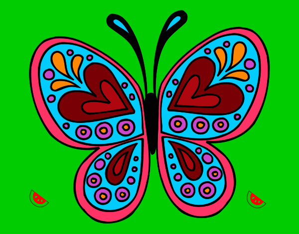 Dibujo Mandala mariposa pintado por marrauis