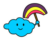 Dibujo Nube con arcoiris pintado por MIARA