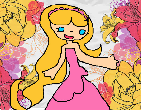 Dibujo Princesa con el pelo largo pintado por Vale11