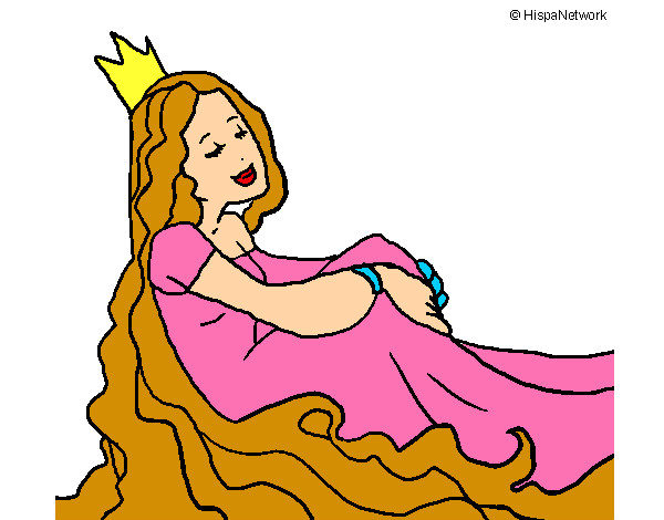 Dibujo Princesa relajada pintado por ewelina