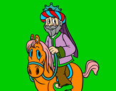 Dibujo Rey Gaspar a caballo pintado por martinadel