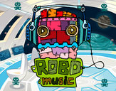 Dibujo Robot music pintado por eider2003