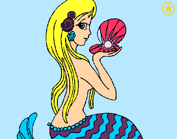 Dibujo Sirena y perla pintado por ainhoa7912