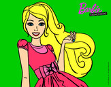 Dibujo Barbie con su vestido con lazo pintado por Carmen0011
