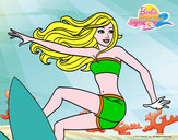 Dibujo Barbie surfeando pintado por Sandrixbel