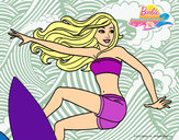 Dibujo Barbie surfeando pintado por yuerina