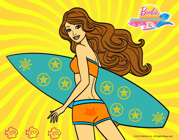Dibujo Barbie surfera pintado por eneritzian