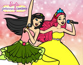 Dibujo Barbie y la princesa cantando pintado por nakary 