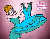 Dibujo Barbie y su vestido de ballet pintado por Sandrixbel