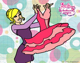 Dibujo Barbie y su vestido de ballet pintado por vicky25