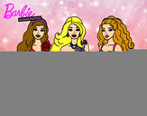 Dibujo Barbie y sus amigas vestidas de fiesta pintado por britanny8