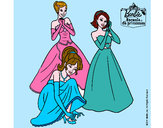 Dibujo Barbie y sus amigas vestidas de gala pintado por Sandrixbel