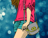 Dibujo Chica con bolso pintado por vicky25
