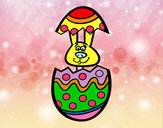 Dibujo Conejito en un huevo de pascua pintado por ADRIANA24