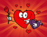 Dibujo Corazón con caja de bombones pintado por lauramalik
