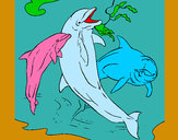 Dibujo Delfines jugando pintado por aaalbita