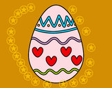 Dibujo Huevo con corazones pintado por clauia