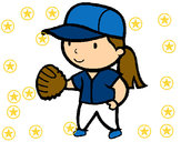 Dibujo Jugadora de béisbol pintado por qkmq