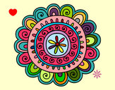Dibujo Mandala alegre pintado por solsticio