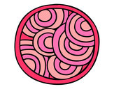 Dibujo Mandala circular pintado por vicky25