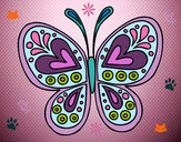 Dibujo Mandala mariposa pintado por nicolle16