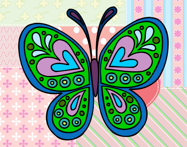 Dibujo Mandala mariposa pintado por  yonier