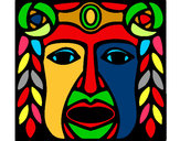 Dibujo Máscara Maya pintado por alforos101