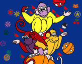 Dibujo Monos haciendo malabares pintado por alforos
