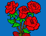 Dibujo Ramo de rosas pintado por Zaira99