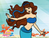 Dibujo Sirena con corona pintado por yuerina