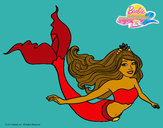 Dibujo Sirena contenta pintado por vicky25