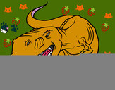 Dibujo Tiranosaurio Rex enfadado pintado por alforos