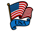 Dibujo Bandera de los Estados Unidos pintado por lichigoku