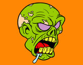 Dibujo Cabeza de zombi pintado por Calasanz