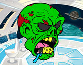 Dibujo Cabeza de zombi pintado por lisardo