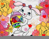 Dibujo Conejo con huevo de pascua pintado por MIVIPEMO