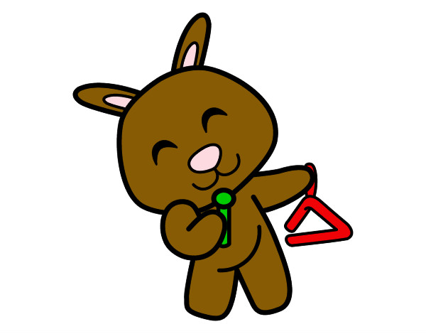 Dibujo Conejo con triángulo pintado por melissa3
