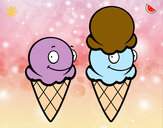 Dibujo Cucuruchos de helado pintado por Cookie1D