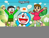 Dibujo Doraemon y amigos pintado por adpe2000