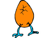 Dibujo Huevo con patas pintado por yosmer4