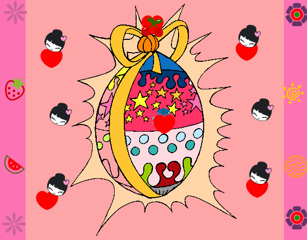 Dibujo Huevo de pascua brillante pintado por MIVIPEMO