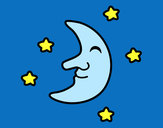 Dibujo Luna con estrellas pintado por Cookie1D