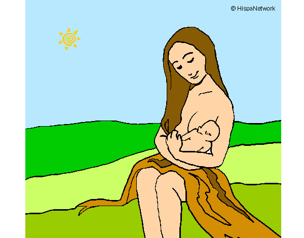 Dibujo Madre con su bebe pintado por BLANCASUVI