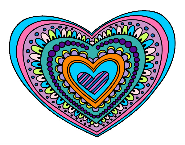 Dibujo Mandala corazón pintado por Cookie1D
