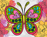Dibujo Mandala mariposa pintado por nicknoel