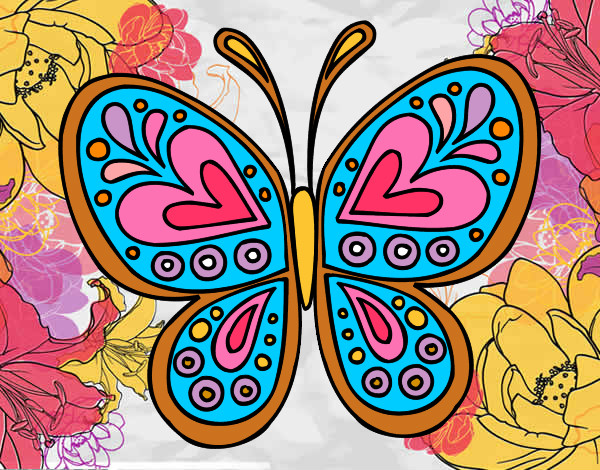 Dibujo de Mariposa de las flores pintado por Valenswagg en  el  día 06-04-13 a las 21:31:56. Imprime, pinta o colorea tus propios dibujos!