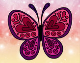 Dibujo Mandala mariposa pintado por yuerina