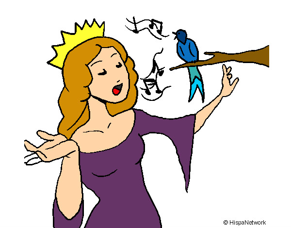 Dibujo Princesa cantando pintado por Lucia04