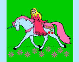 Dibujo Princesa en unicornio pintado por ari1004